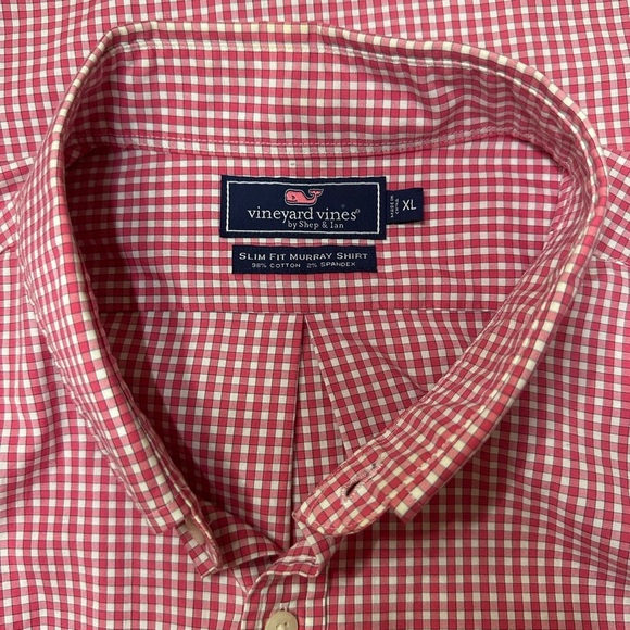NWOT Vineyard Vines Red Gingham Men's Shirt - Picture 4 of 10